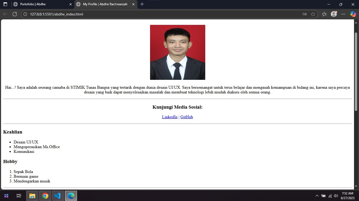 Halaman Profil HTML